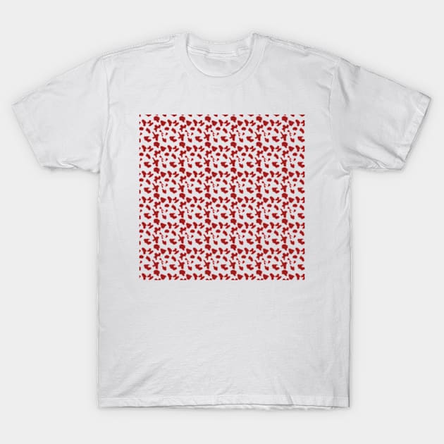 Red Vanda Orchid Pattern T-Shirt by DezinerFiles